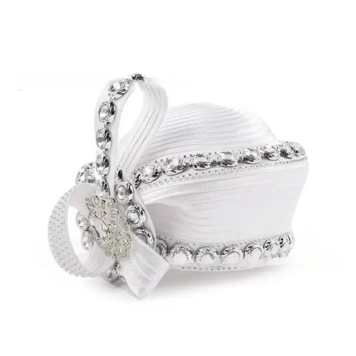 Chapeau bibi de luxe pour femme avec strass