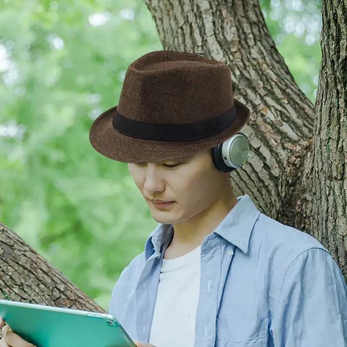 Casquettes de cyclisme hommes enfants Jazz chapeau vieil homme casquette à bord court couleur unie