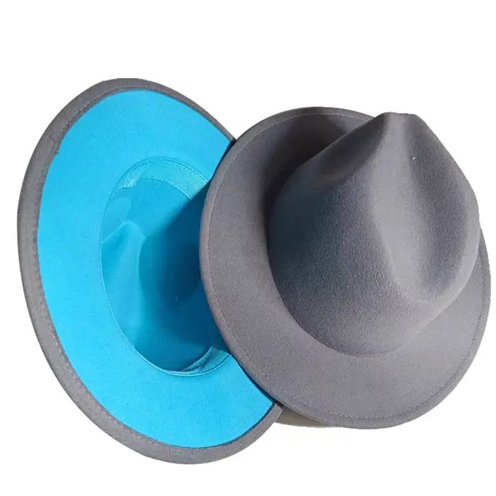 Sombreros Fedora chapeau double couleur classique Jazz