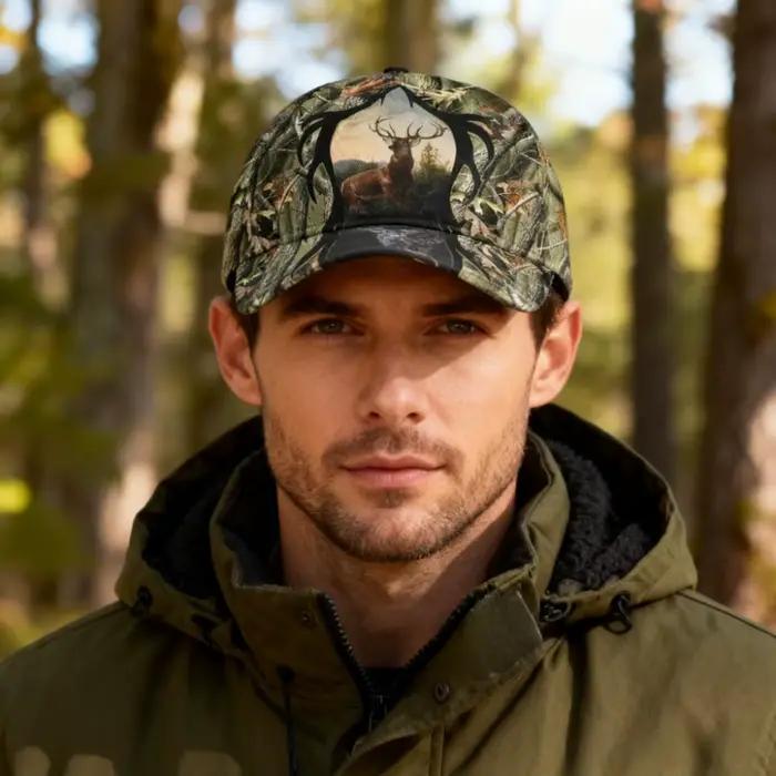 Casquette de baseball camouflage cerf fumé imprimé scène
