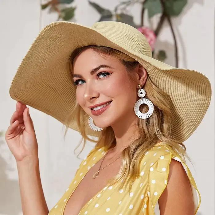 Chapeaux de paille à bord large pour femmes