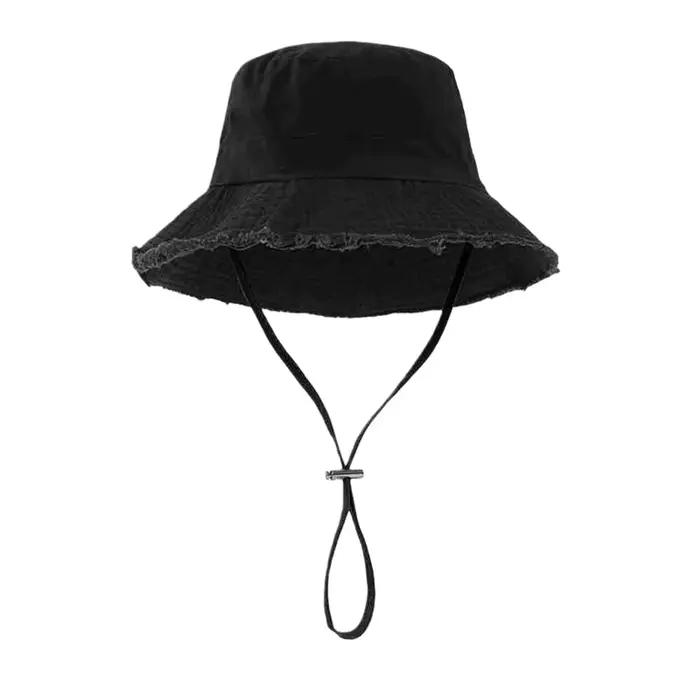 Chapeau bob kaki à large bord pour femme