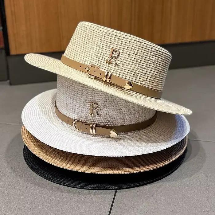Chapeau de plage d'été pour femme en strass