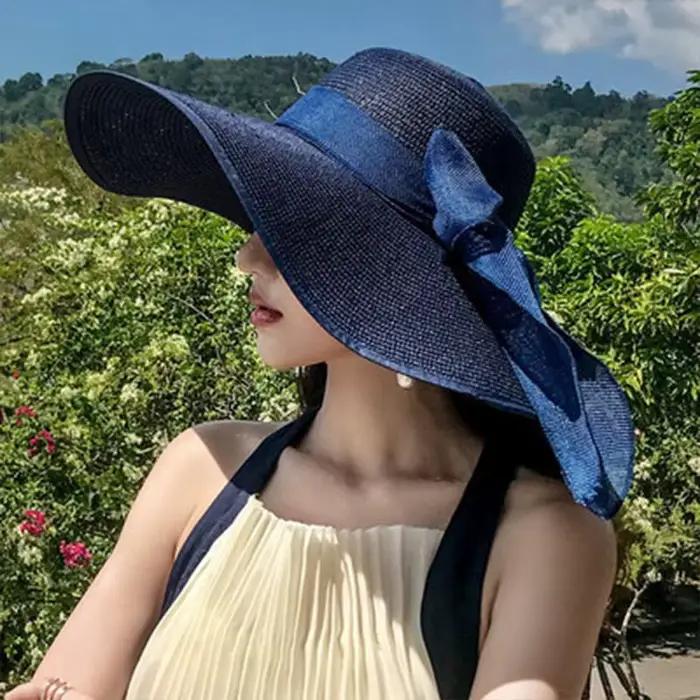Chapeau de soleil en paille pour femme