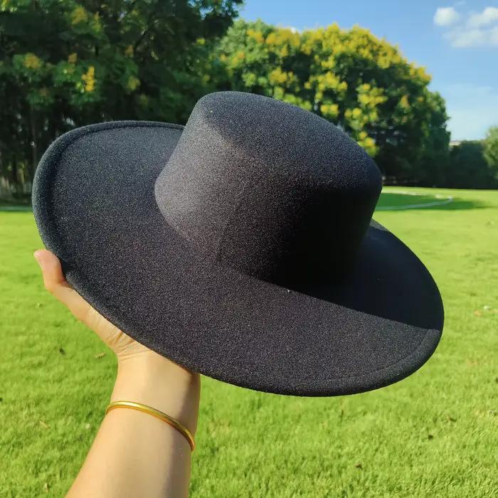 9 couleurs à large bord doux fedora Canotier Chapeau Flat Top