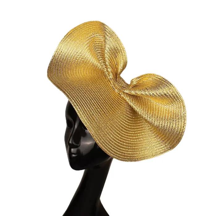Paillettes argent thé Derby Fascinator chapeau mariage fleur fête église vacances maille pour femmes plume Fedora pilulier chapeaux SYF1003