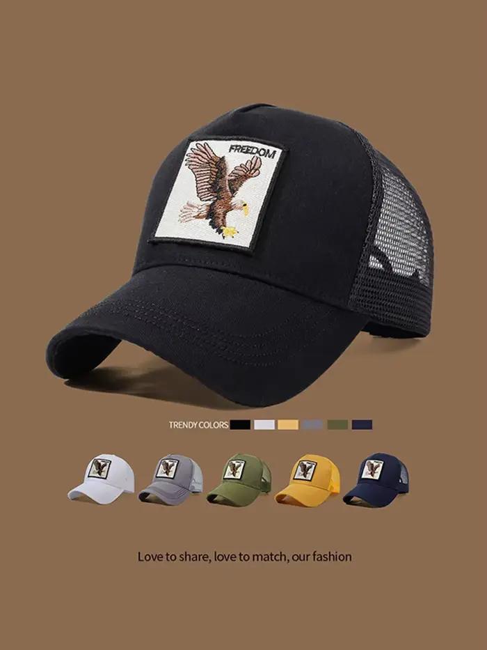 Casquette de camionneur unisexe avec broderie et appliques d'aigle – Convient pour un usage quotidien décontracté