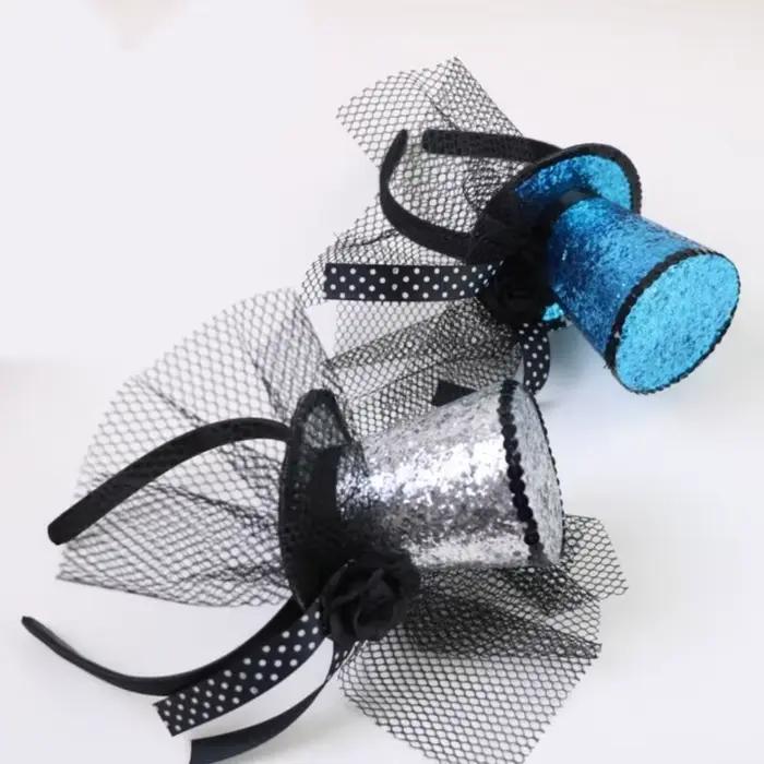 Chapeau haut-de-forme en voile fascinateur