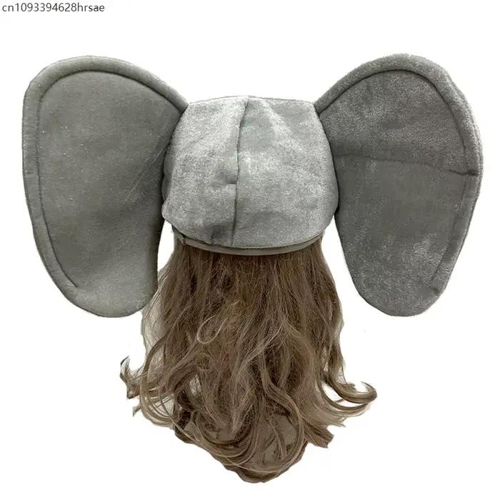 Adulte unisexe drôle Halloween Animal éléphant tronc casquettes en peluche