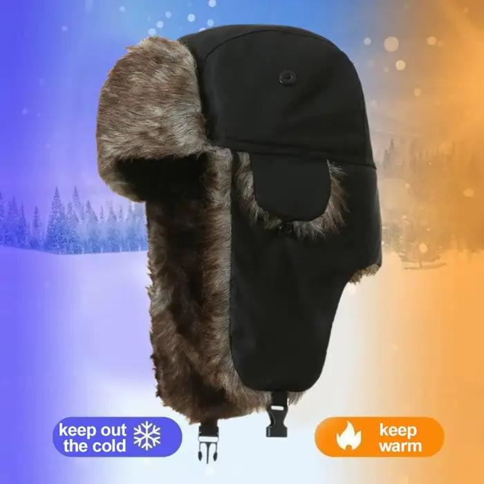 Hommes femmes trappeur Bomber chapeaux russe Ushanka chaud hiver fourrure oreillette chapeau Sports de plein air ski chasse pêche casquette en peluche