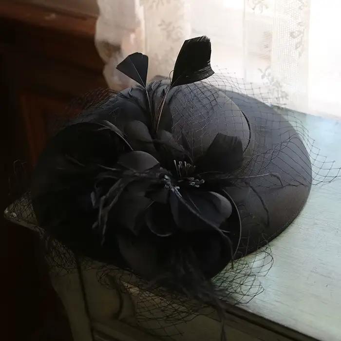Sinamay – chapeau fascinateur à fleurs pour femmes