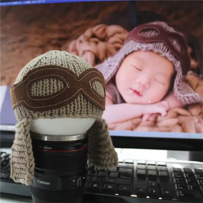 Chapeau de pilote en tricot pour nouveau-né