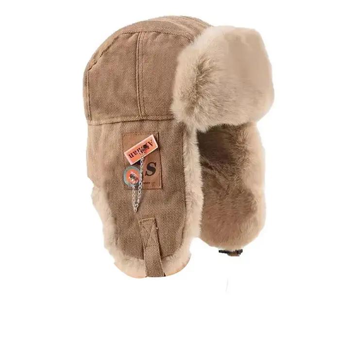 Chapeau de bombardier en fourrure Ushanka russe pour hommes et femmes