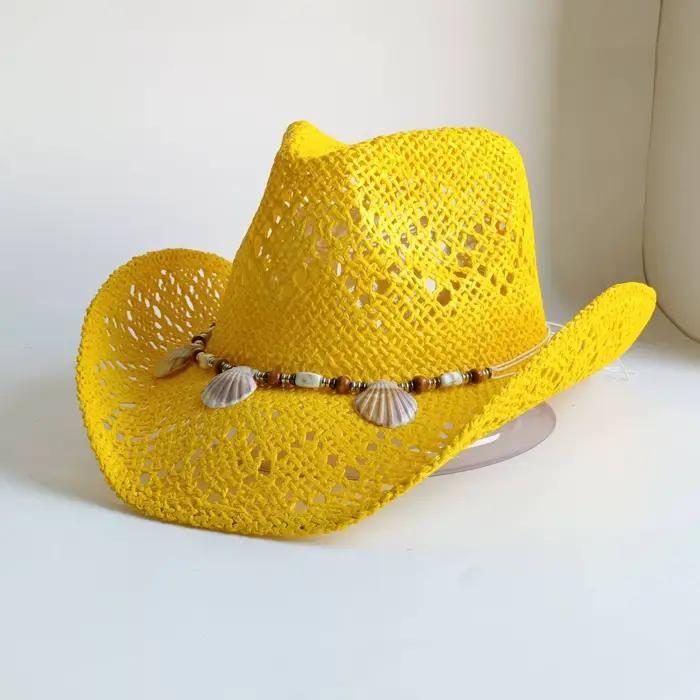 Chapeau de cowboy vert menthe fait main