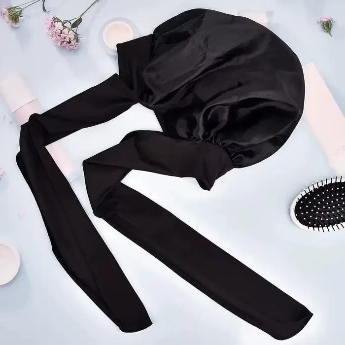 Femmes Satin solide chapeau De couchage nuit Bonnet De sommeil soins capillaires