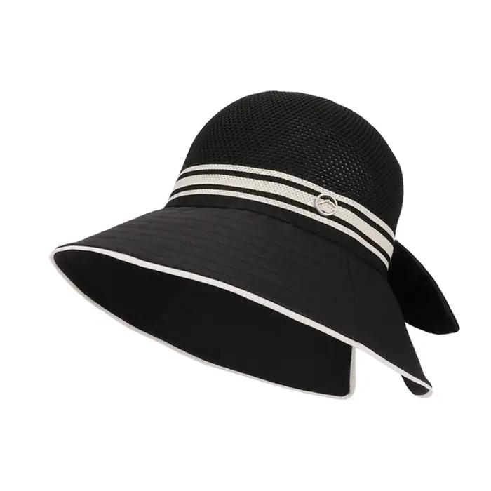 Chapeau de Soleil Unisexe avec Nœud en Coton pour Activités Estivales et Sorties à la Plage
