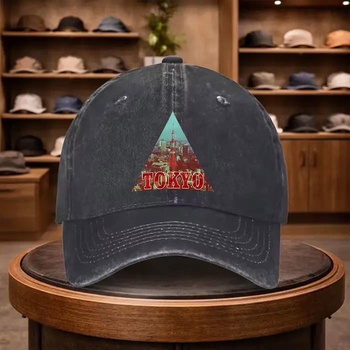 Une casquette de baseball pour homme avec l'image de la tour de Tokyo