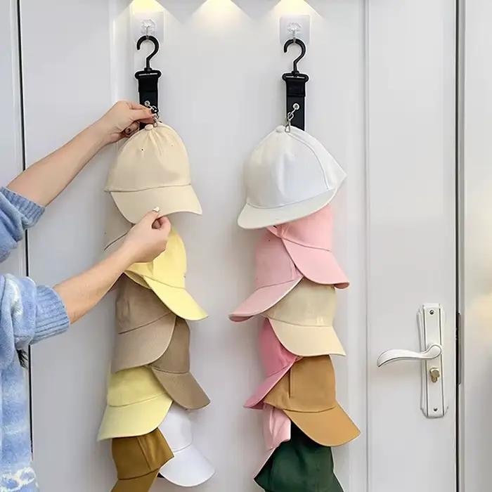 Organisateur de rangement pour casquettes de baseball avec huit pinces