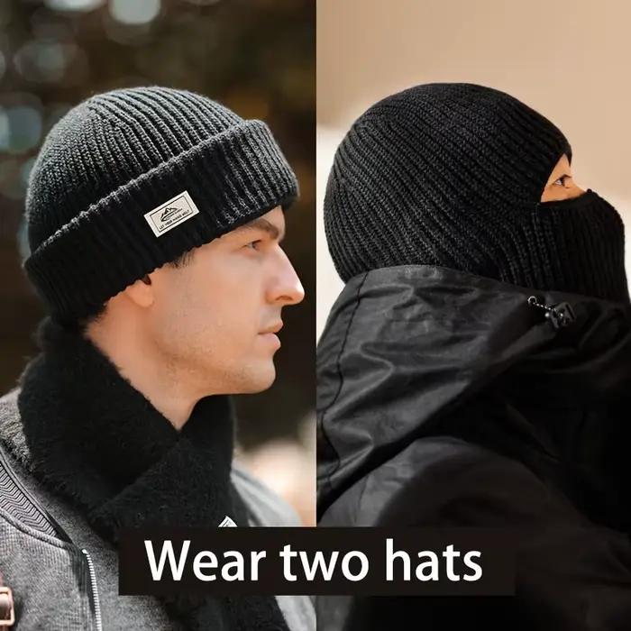 Cagoule d'hiver 2 en 1 pour hommes et femmes