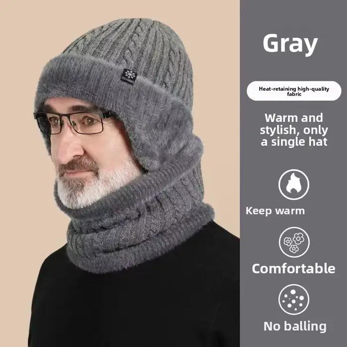 Chapeau bomber tricoté pour hommes protection des oreilles casquette de cyclisme en plein air coupe-vent pour temps froid automne hiver usage quotidien personnes agées
