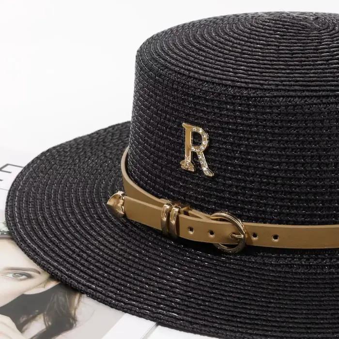 Chapeau de plage d'été pour femme en strass