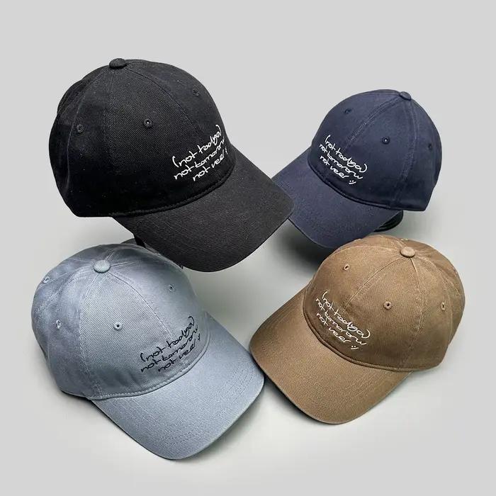 Casquettes de baseball coréennes brodées de lettres simples