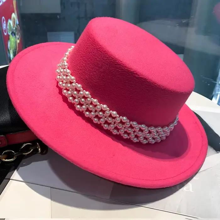 Chapeau Fedora accessoires de perles
