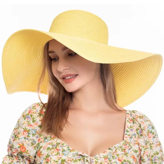 Chapeaux de paille à bord large pour femmes