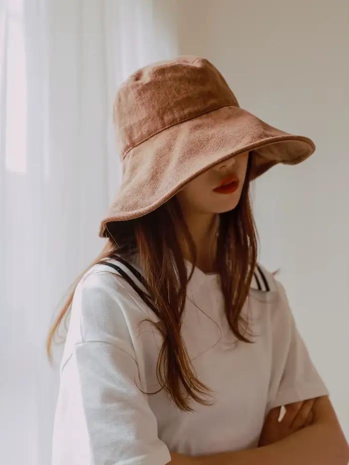 Chapeau seau à large bord de 12cm pour femmes