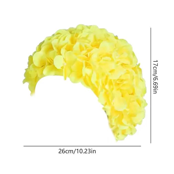 Bonnet de bain élastique 3D à motif floral rétro pour femme