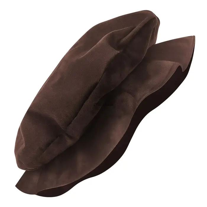 Chapeau Tudor médiéval en daim avec plume