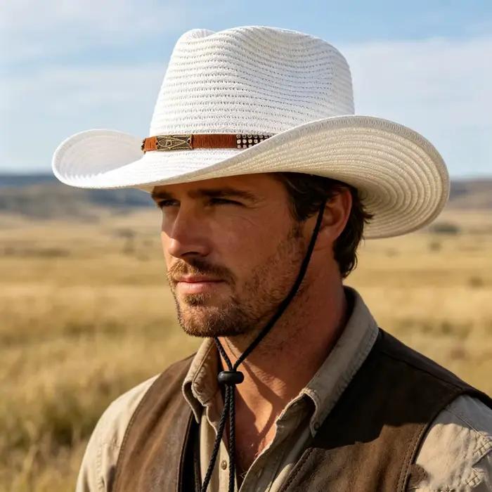 Chapeau de cowboy en paille pour l'extérieur