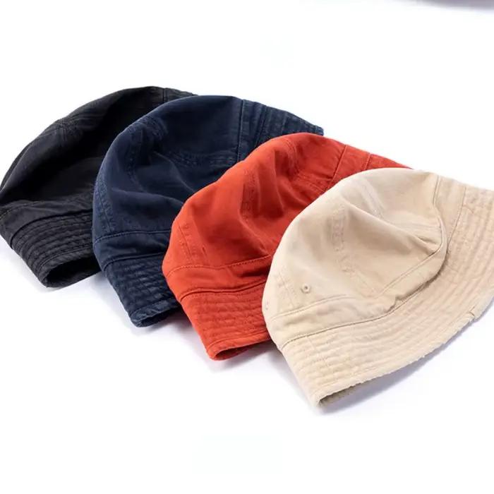Chapeau de seau en coton japonais pour homme et femme, protecteur solaire, bord court, style sportif, multicolore pour les occasions décontractées