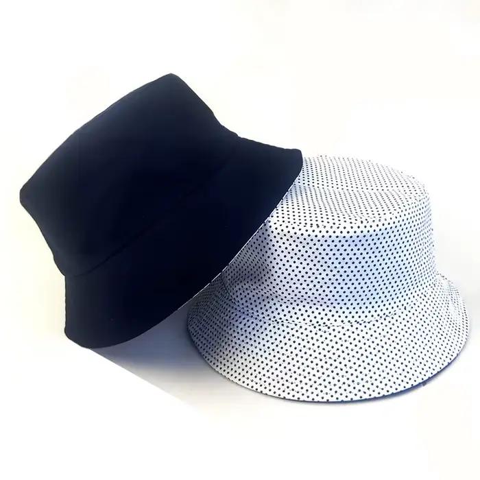 Chapeau Seau Noir à Pois Solides Multifonctionnel Polyvalent pour Adultes Occasions Extérieures Plage Pêche Activités Plein Air