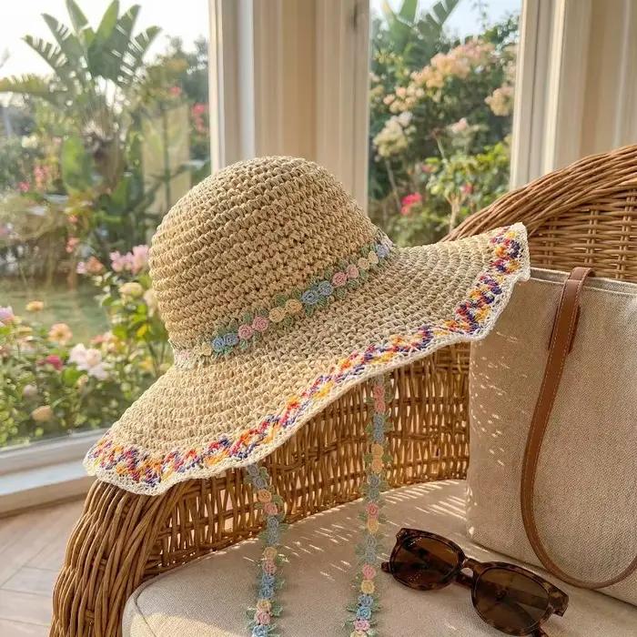 Chapeau de paille à large bord pour femme