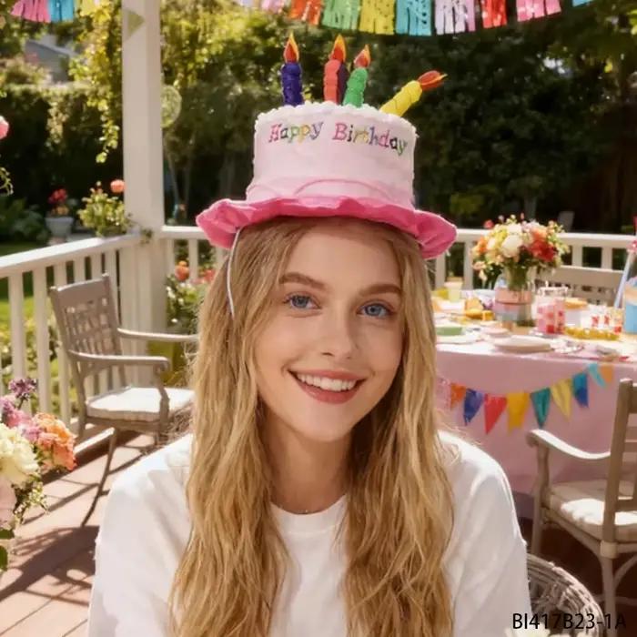 PESENAR Chapeau d’anniversaire rose