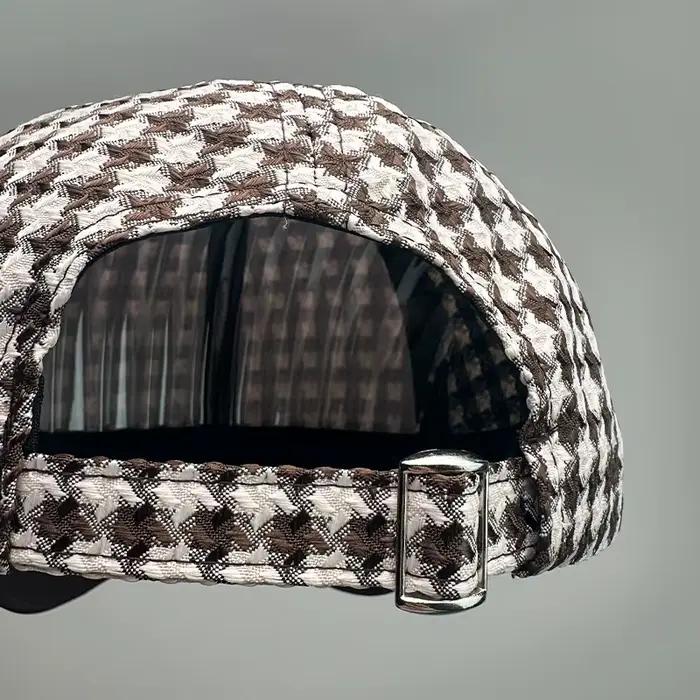 Casquette de Baseball pied-de-poule couleur bloc coton nouveaux hommes femmes crème solaire vérifier polyvalent mode
