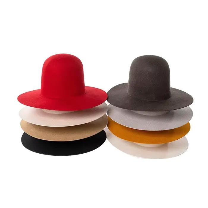 Chapeau haut en laine à large avant-toit élégant pour homme et femme pour défilés de mode et événements formels