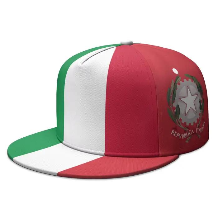 Italie gratuit nom personnalisé numéro équipe Logo casquette à bords plats pays voyage pêche italien Nation Italia drapeau Photo Hip-hop chapeau