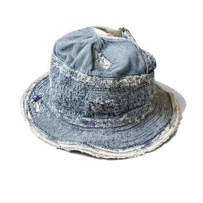 Chapeaux de pêcheur tendance délavés en jean
