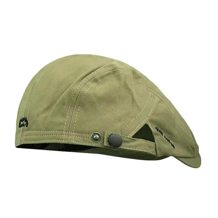 Béret brodé en coton, chapeau de journal