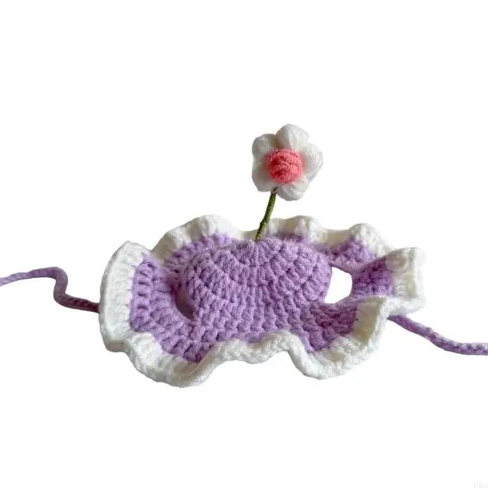 Chats fleurs chapeau chapeau crocheté