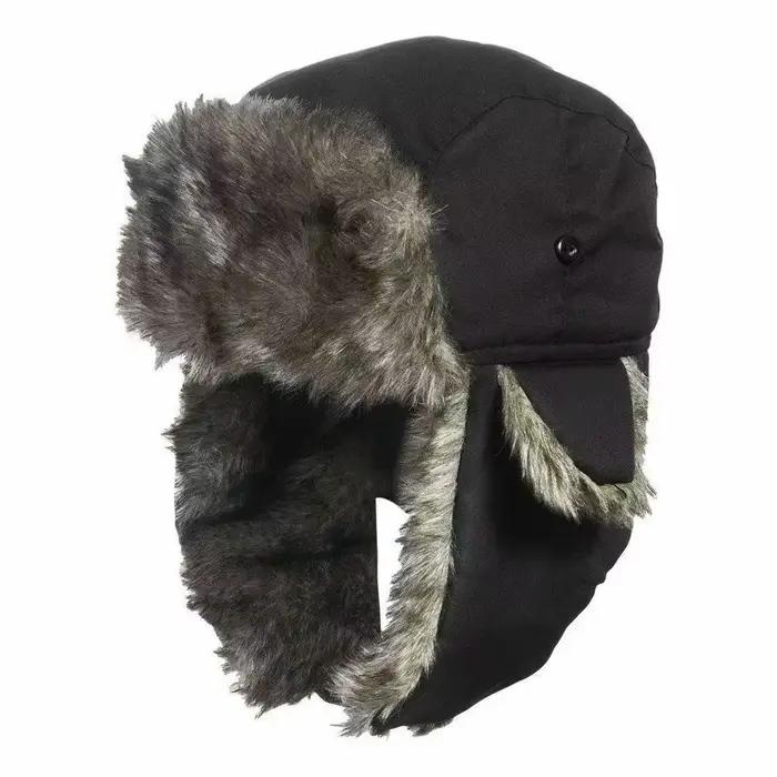 Chapeau d'hiver chaud pour homme style soldat pilote patrouilleur avec protège oreilles en nylon pour ski coupe vent hiver
