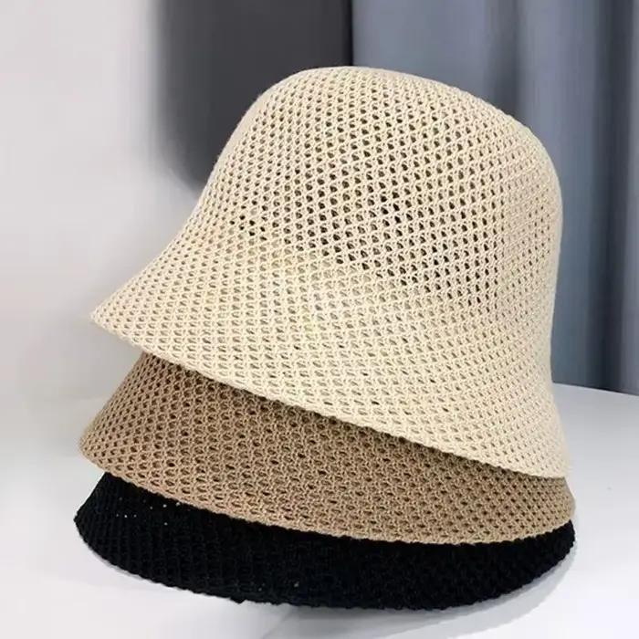 Chapeau seau d'été ajouré pour femmes