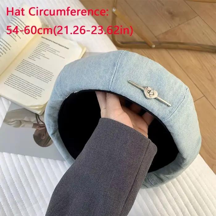Béret réglable respirant avec chapeau de peintre en forme de cœur en métal
