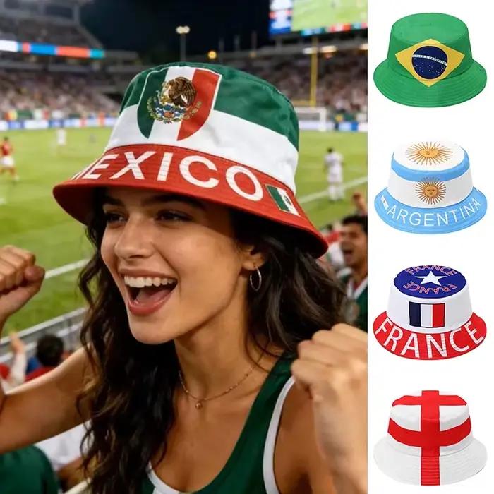Chapeau Bob Réversible Drapeaux Nationaux 2026 Hommes Femmes