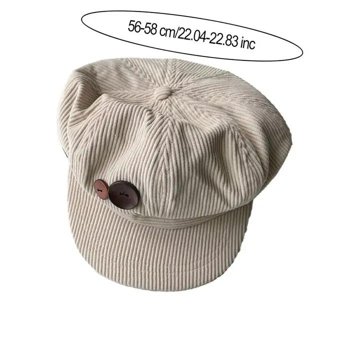 Béret Vintage en velours côtelé pour femmes