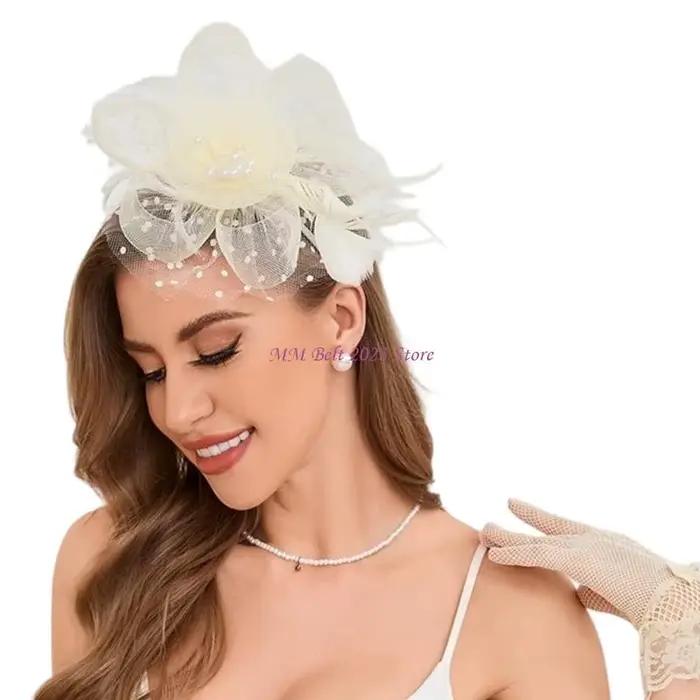 49ME – chapeau fascinateur luxueux en plumes fleurs