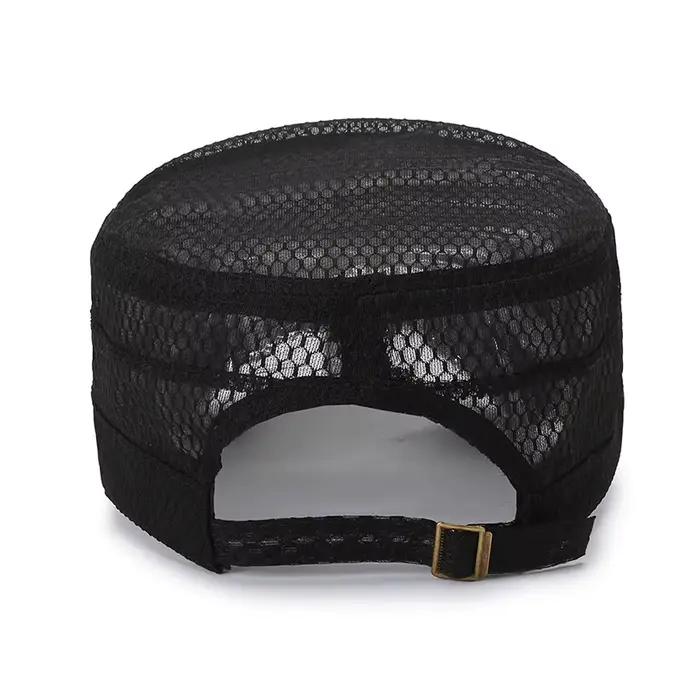 Casquette plate d'été pour homme sport avec dos en maille respirante chapeau de soleil réglable pour activités de plein air plage protection solaire polyesters adultes