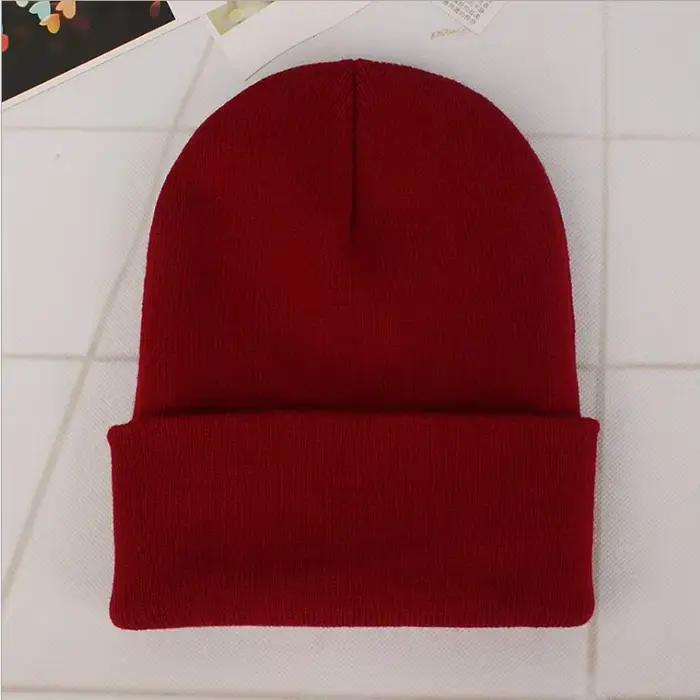 Chapeaux d'hiver pour femmes hommes bonnets tricotés solide mignon chapeau filles automne femme Bonnet casquettes plus
